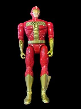 Max Steel 12” Action Figure Red Gold Armor Jetpack Mattel Vintage Toy
